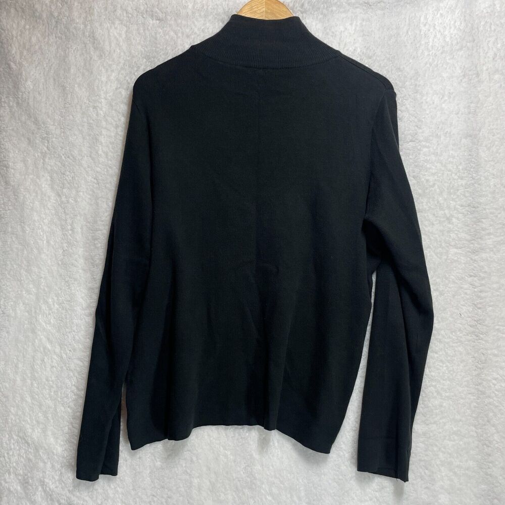 Peruvian Connection XL Black Pima Cotton Turtleneck Sweater Peru Minimalist Soft - Picture 8 of 10